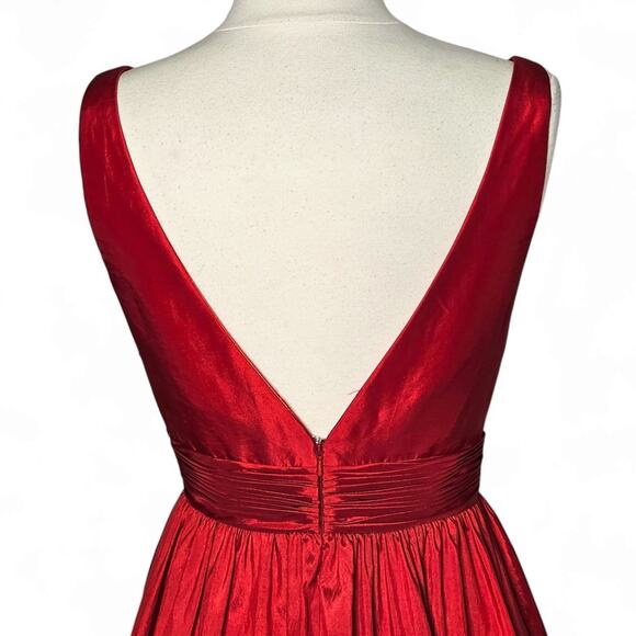 Mac Duggal Taffeta High Low Ruffle Gown in Red Size 2 New With Tag - Picture 8 of 14